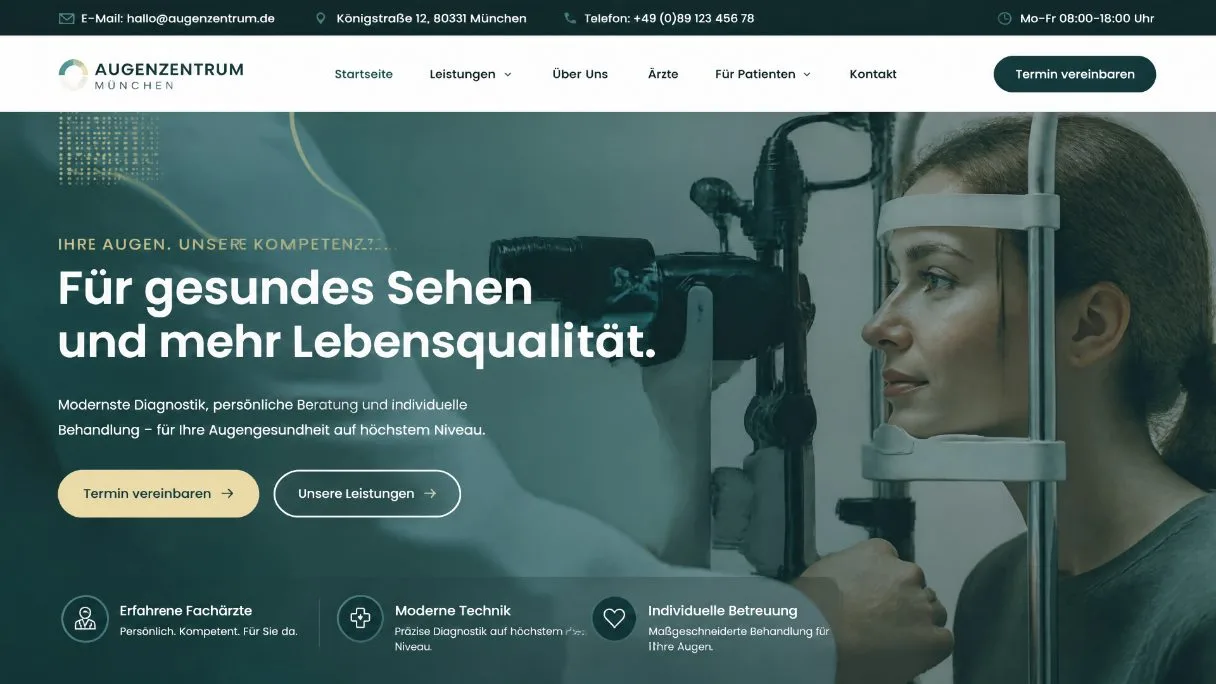 Beispiel Augenarzt-Website