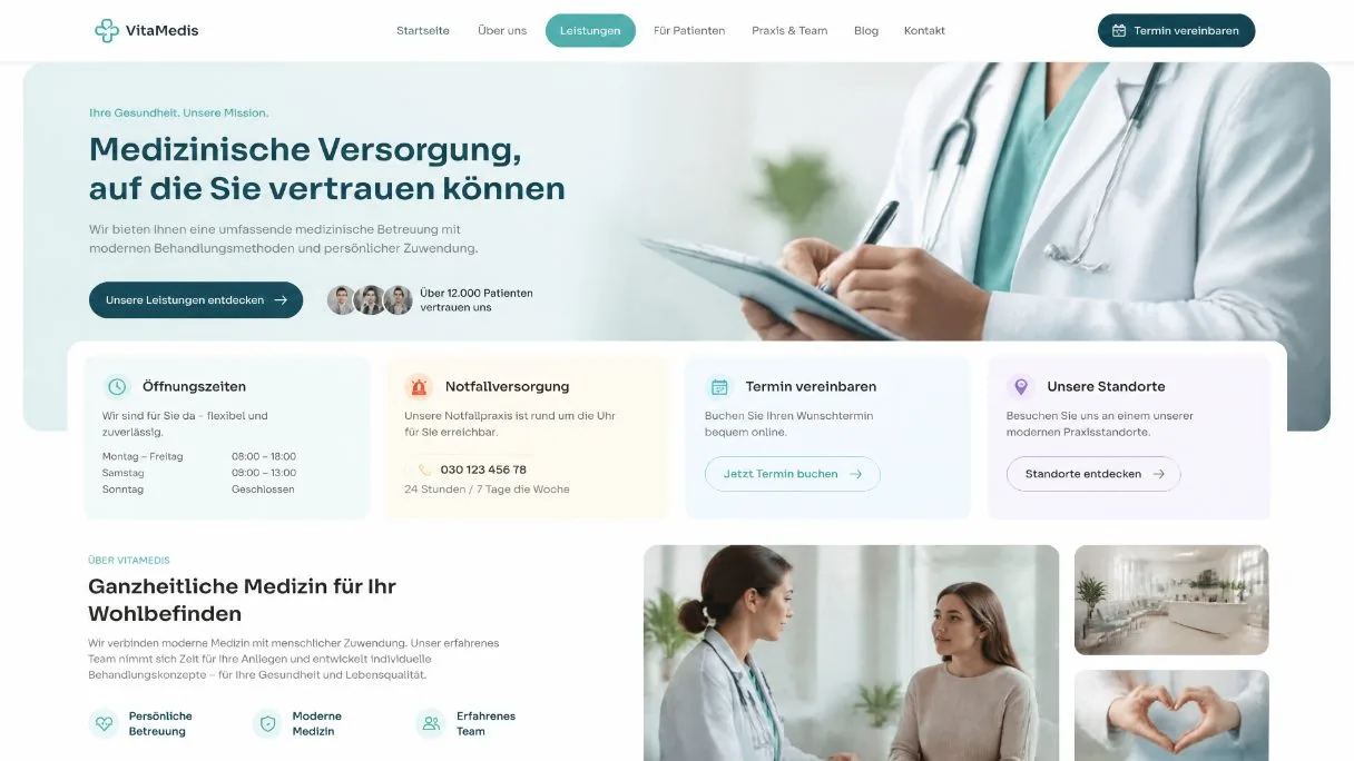 Beispiel Dermatologie-Website