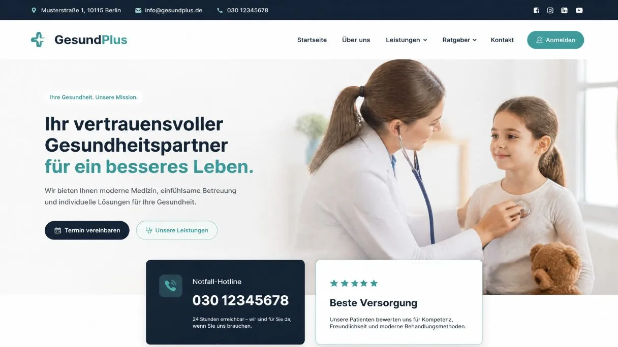 Beispiel Kinderarzt-Website