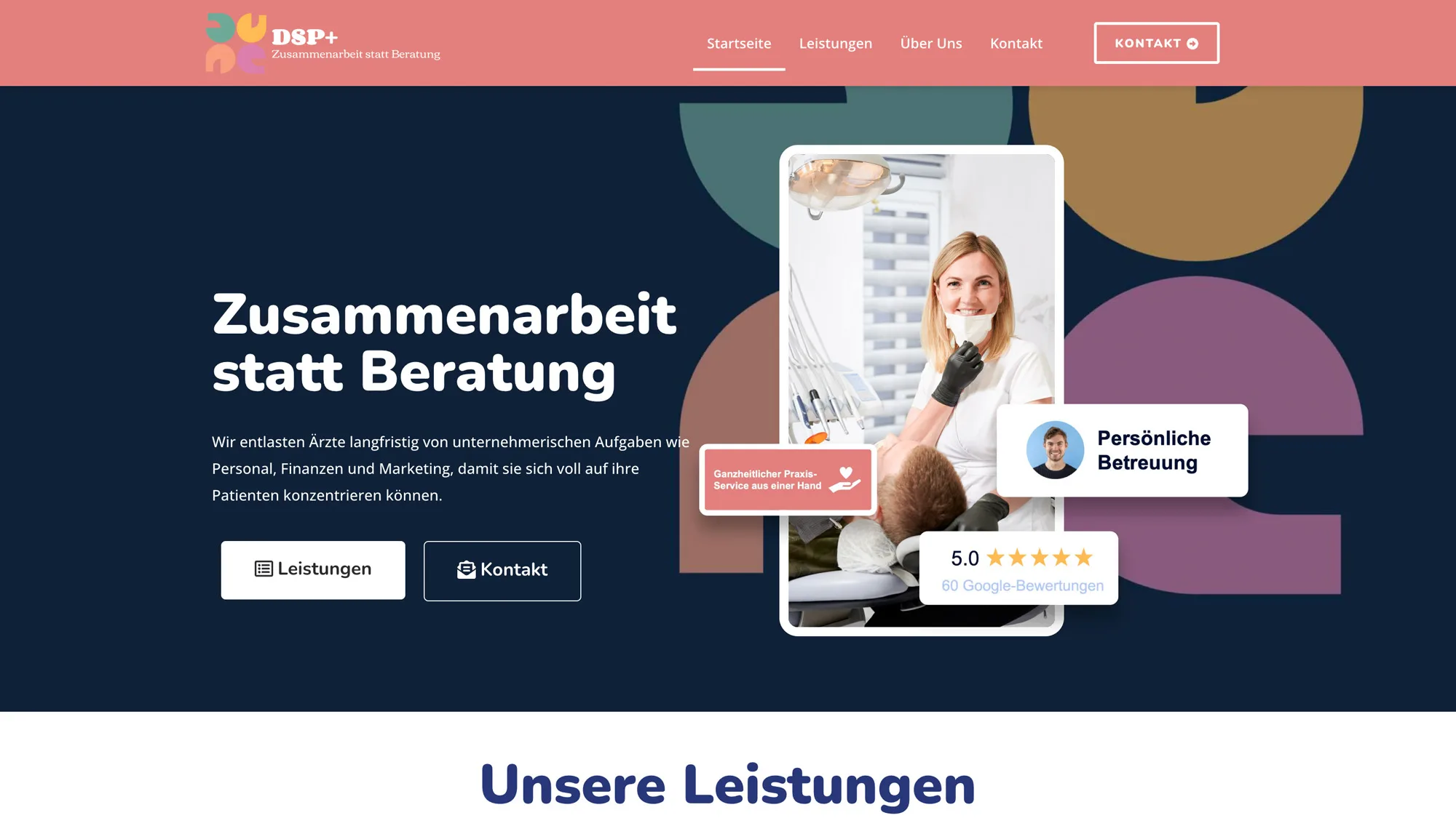 Beispiel Zahnarzt-Website