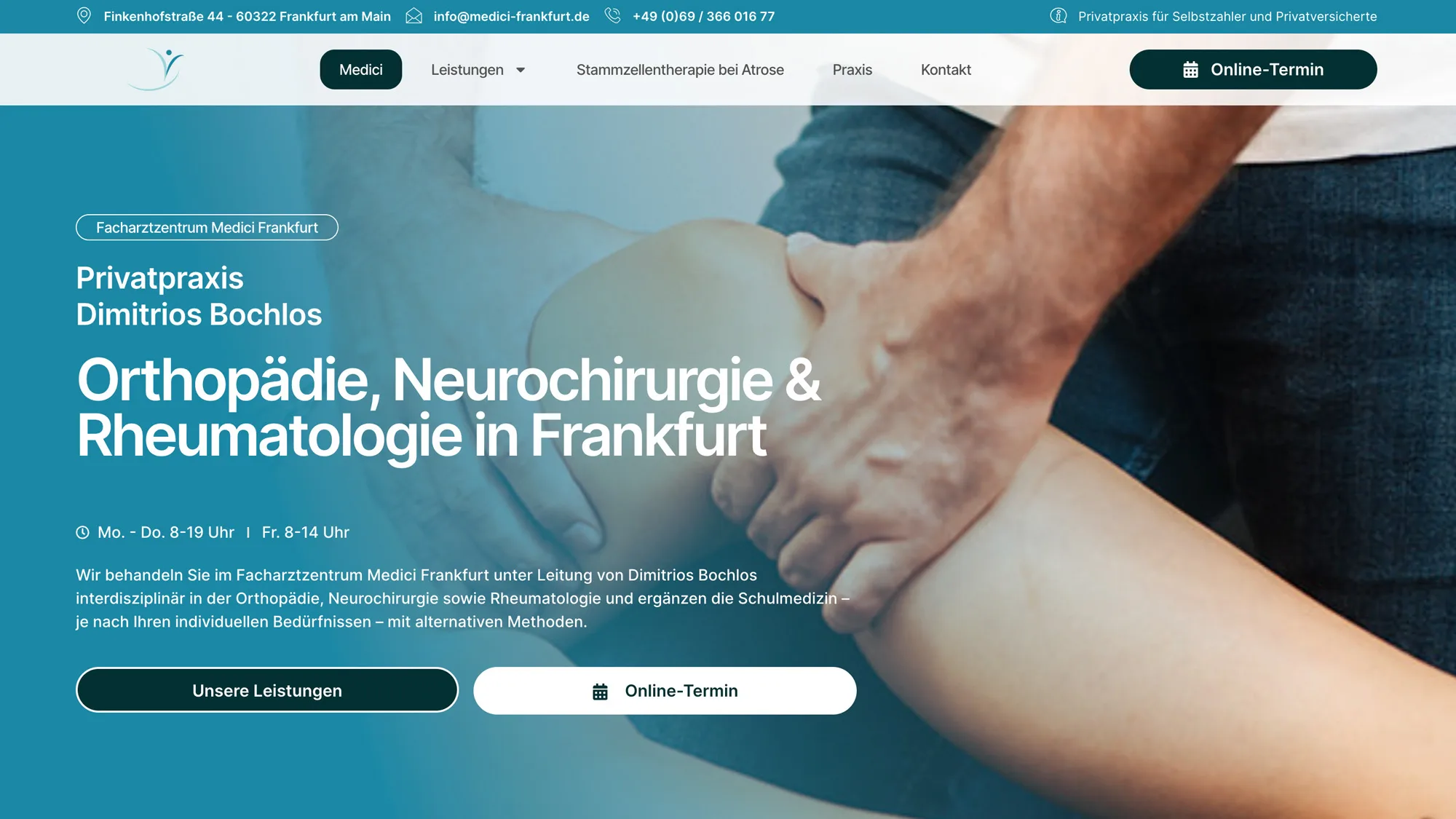 Beispiel Orthopädie-Website